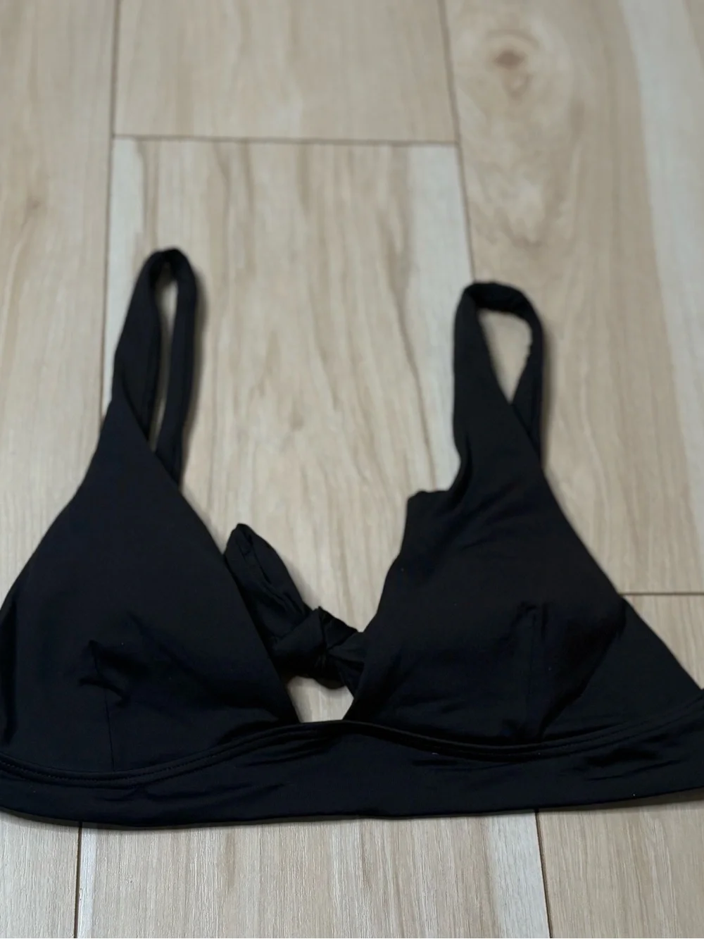 L*Space Black Triangle Bikini Top XL Tie Back Adjustable Swim Top Minimalist